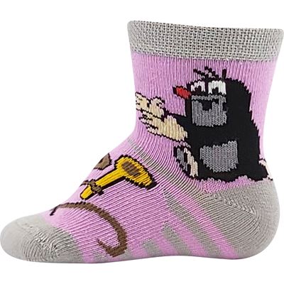 KRTEČEK picture mix baby socks for girls (3 pairs)