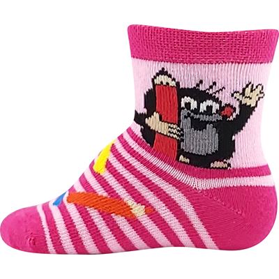 KRTEČEK picture mix baby socks for girls (3 pairs)