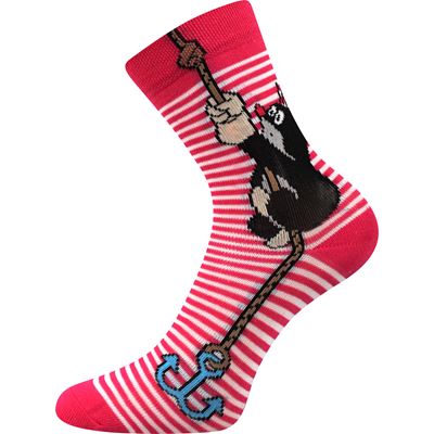 KRTEK striped children's socks MAGENTA