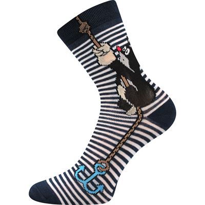 KRTEK striped children's socks, DARK BLUE
