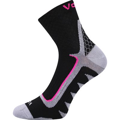 KRYPTOX thin sports socks, black with magenta