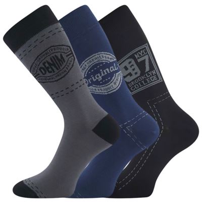 Men's thin socks KUBA mix dark (3 pairs)