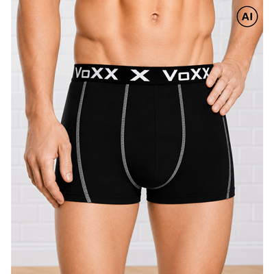 Men's cotton boxer shorts KVIDO black