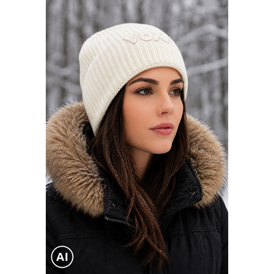 KYRONA women's knitted hat with viscose WHITE