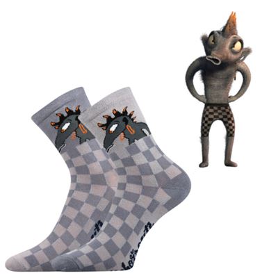 LICHOŽROUTI K children's socks with KUDLA picture