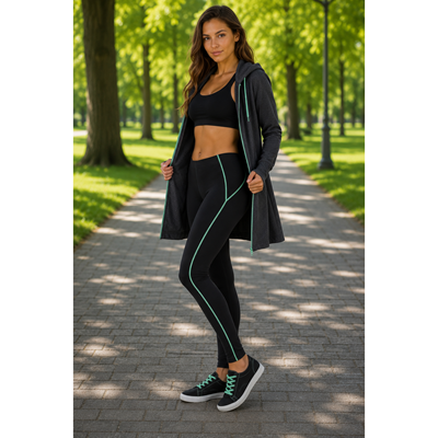 Women's sports leggings LEGÍNY VoXX® black with green VoXX 122303 1