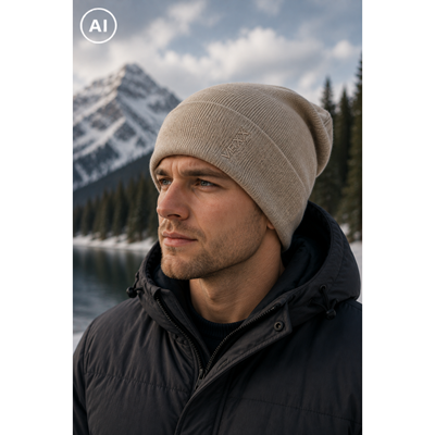 Men's knitted LEVORG cap with turn-up BRIGHT