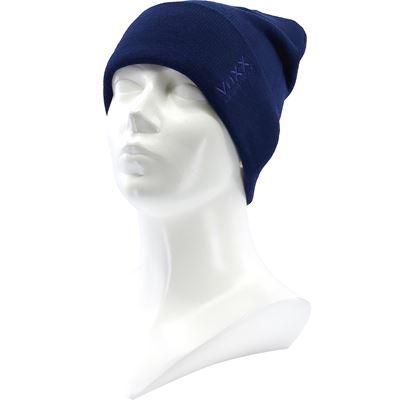 Men's knitted LEVORG cap with turn-up DARK BLUE