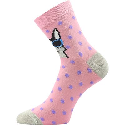 LEY girls' socks with pictures MIX A with dogs (3 pairs)