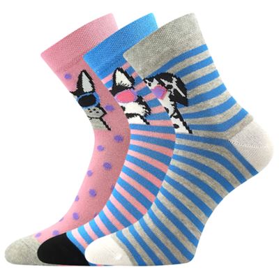 LEYKA women's socks with pictures MIX A with dogs (3 pairs)