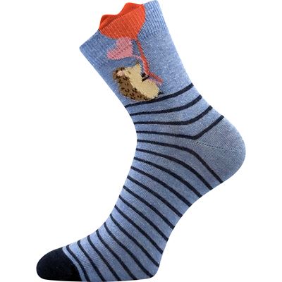 LEYKA women's socks with pictures MIX B with hedgehogs (3 pairs)