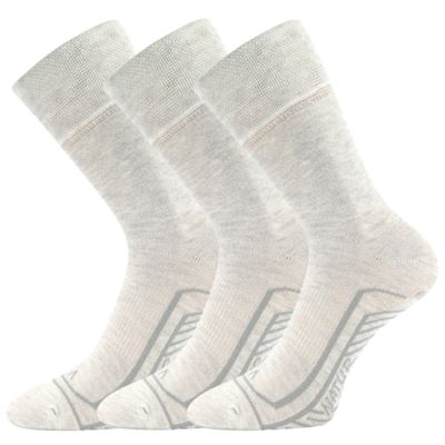LINEMUL thin leisure socks with linen, ECRU MELANGE