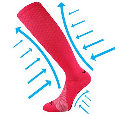 LITHE coral compression knee socks