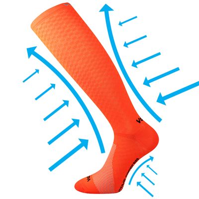 LITHE neon orange compression knee socks
