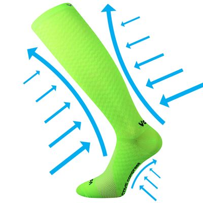 LITHE neon green compression knee socks