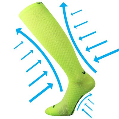 LITHE neon yellow compression knee socks
