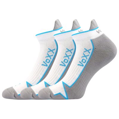 LOCATOR A white and blue cotton sports socks