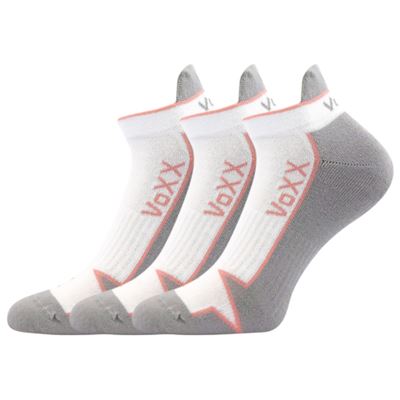 LOCATOR A white cotton sports socks with pink