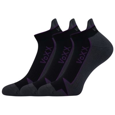 LOCATOR A black and purple cotton sports socks
