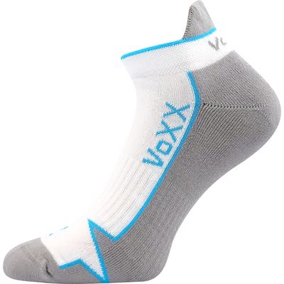 LOCATOR A white and blue cotton sports socks