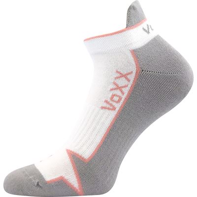 LOCATOR A white cotton sports socks with pink