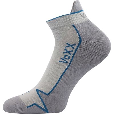 LOCATOR A light grey and turquoise cotton sports socks