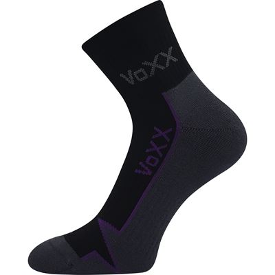 LOCATOR B cotton sports socks, black with purple