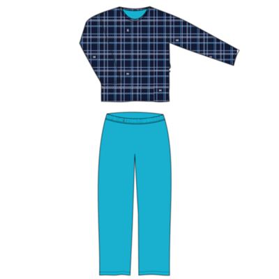 Men's long-sleeved pyjamas LOPPING dark blue CHECKS