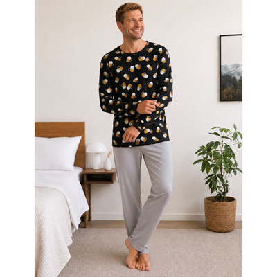 Men's long-sleeved pyjamas LOPPING beer PŮLLITRY