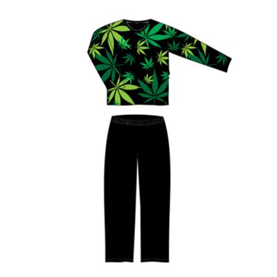 Men's long-sleeved pyjamas LOPPING GRASS black