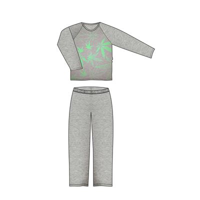 Men's long-sleeved pyjamas LOPPING melé GRASS