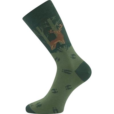 Thin hunting socks LOVIX 01 with deer hunting motifs