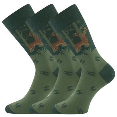 Thin hunting socks LOVIX 01 with deer hunting motifs