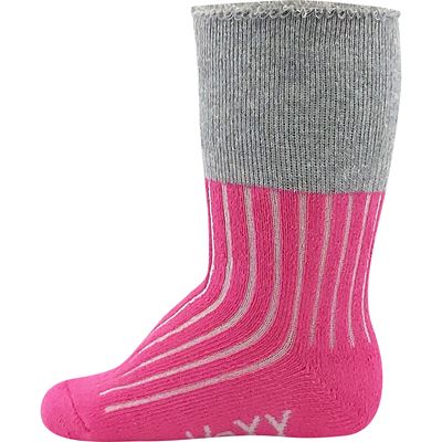 LUNIK colourful terry baby socks for girls (3 pairs)