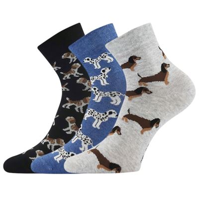 Women's summer socks MAKY 02 mix WITH DOGS (3 pairs)