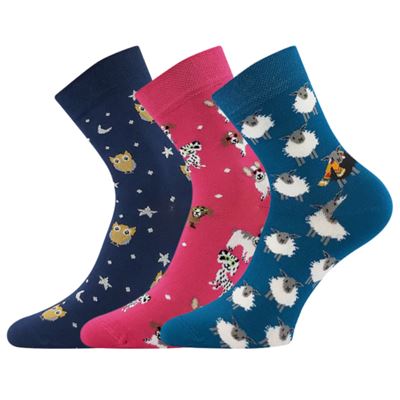 Women's summer socks MAKY 03 mix WITH ANIMALS (3 pairs)