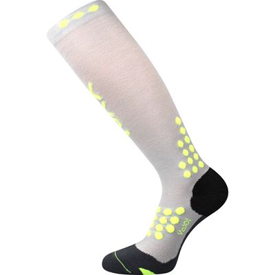 MARATHON compression sports knee socks with silver ions LIGHT GREY