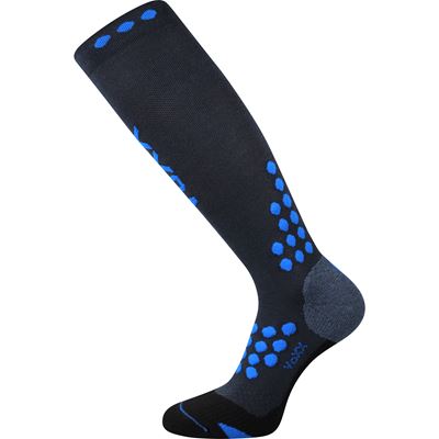 MARATHON compression sports knee socks with silver ions, DARK BLUE