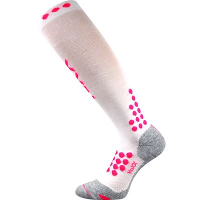 MARATHON compression sports knee socks with silver ions, WHITE