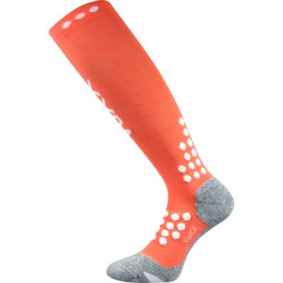 MARATHON compression sports knee socks with silver ions, SALMON