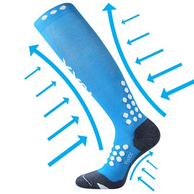 MARATHON compression sports knee socks with silver ions BLUE