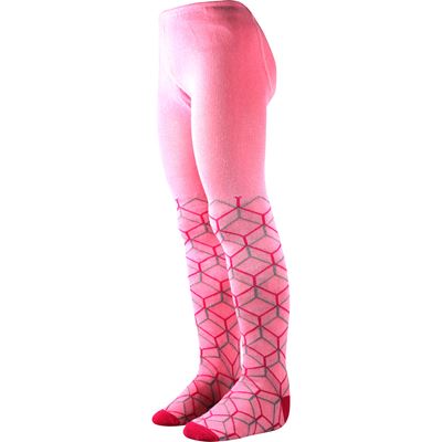 MAX children's tights with GEOMETRIC PATTERN, pink