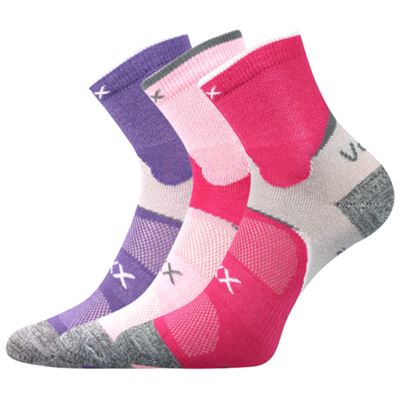 MAXTERIK children's sports socks with silver GIRLS (3 pairs)