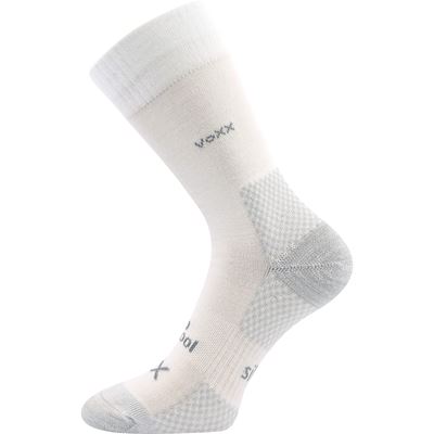 MENKAR wool medicine socks with soft cuff and silver WHITE