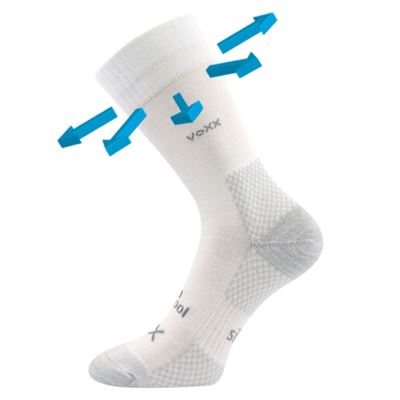 MENKAR wool medicine socks with soft cuff and silver WHITE