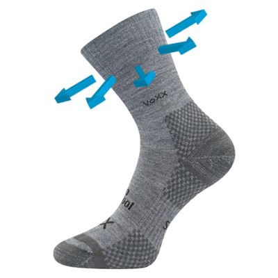 MENKAR wool medicine socks with soft cuff and silver LIGHT GREY