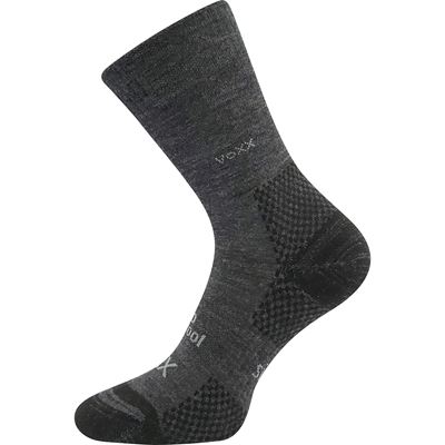 MENKAR wool medicine socks with soft cuff and silver DARK GREY