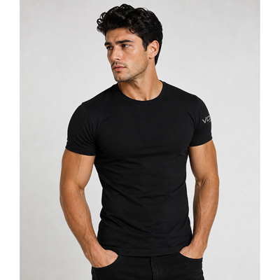 MERINOWOOL 01 slim functional men's T-shirt with short sleeves, BLACK