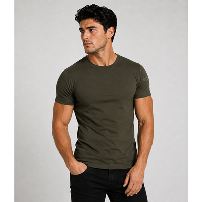 MERINOWOOL 01 slim functional men's T-shirt with short sleeves KHAKI