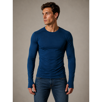MERINOWOOL 03 slim functional men's T-shirt with long sleeves JEANS